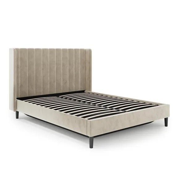 Alara Pleated Ottoman Bed Frame, Velvet 6