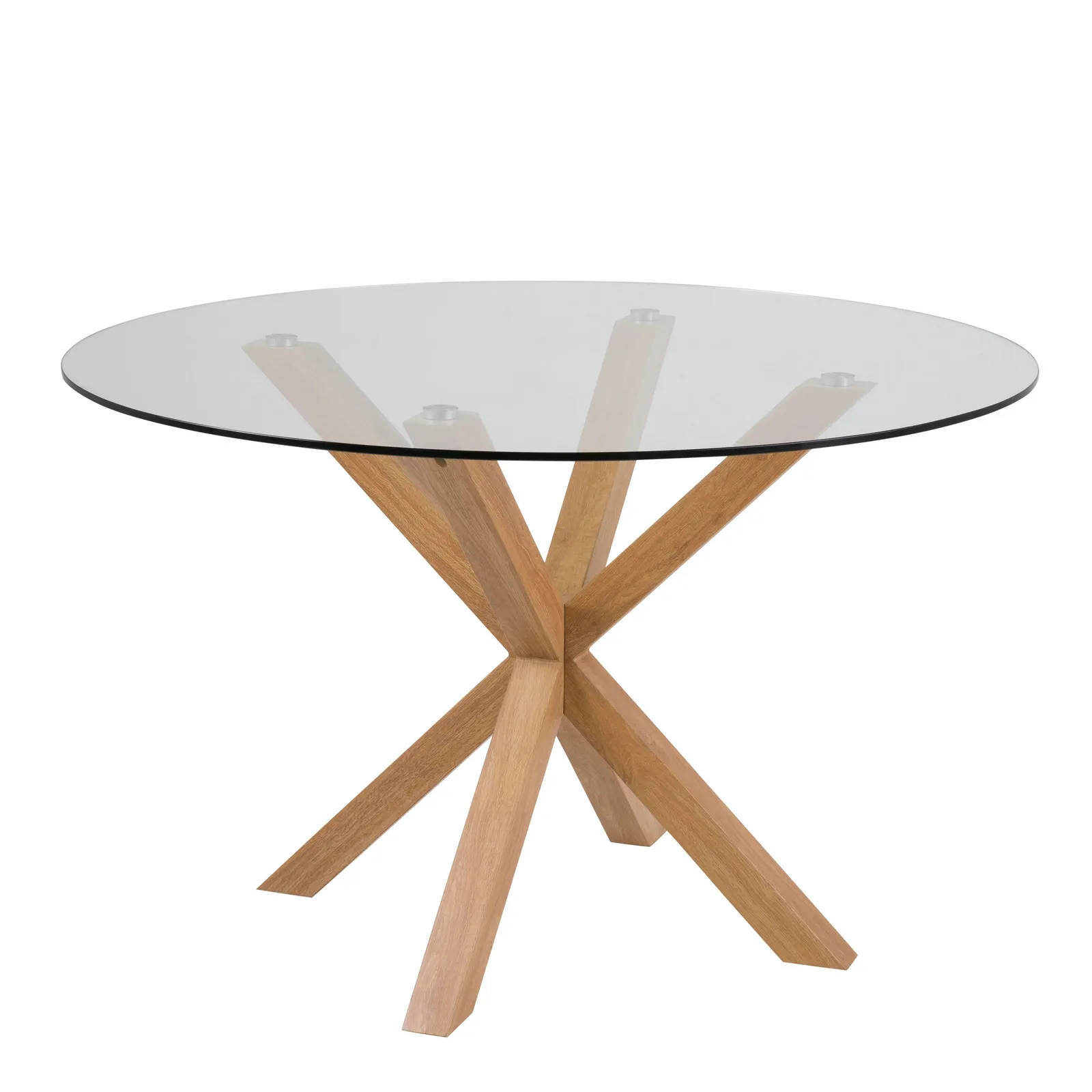 Furniture To Go Heaven Round Dining Table with Ceramic/Glass/Marble Top 119cm in Clear