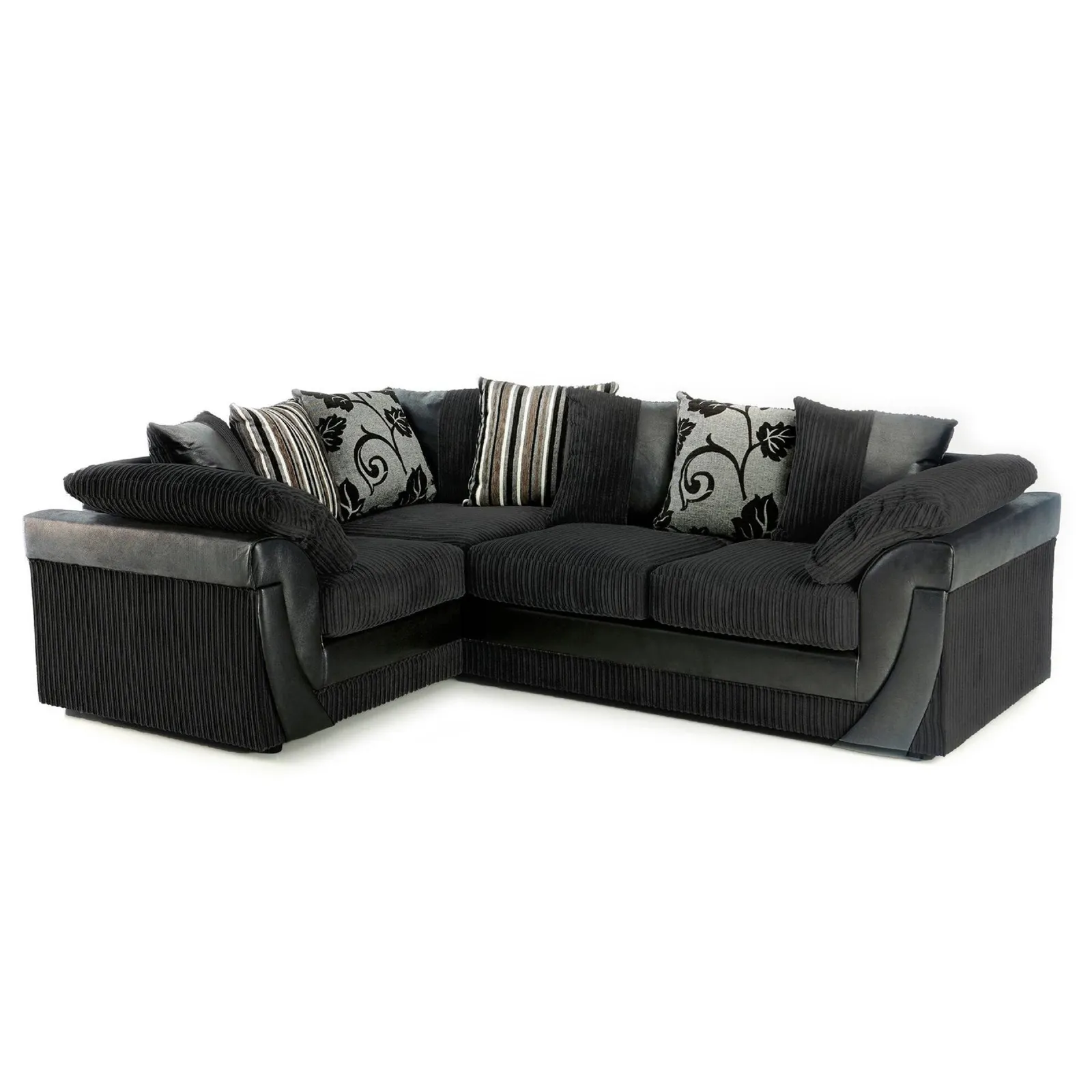 Lush Scatter Back Left Hand Corner Sofa Black