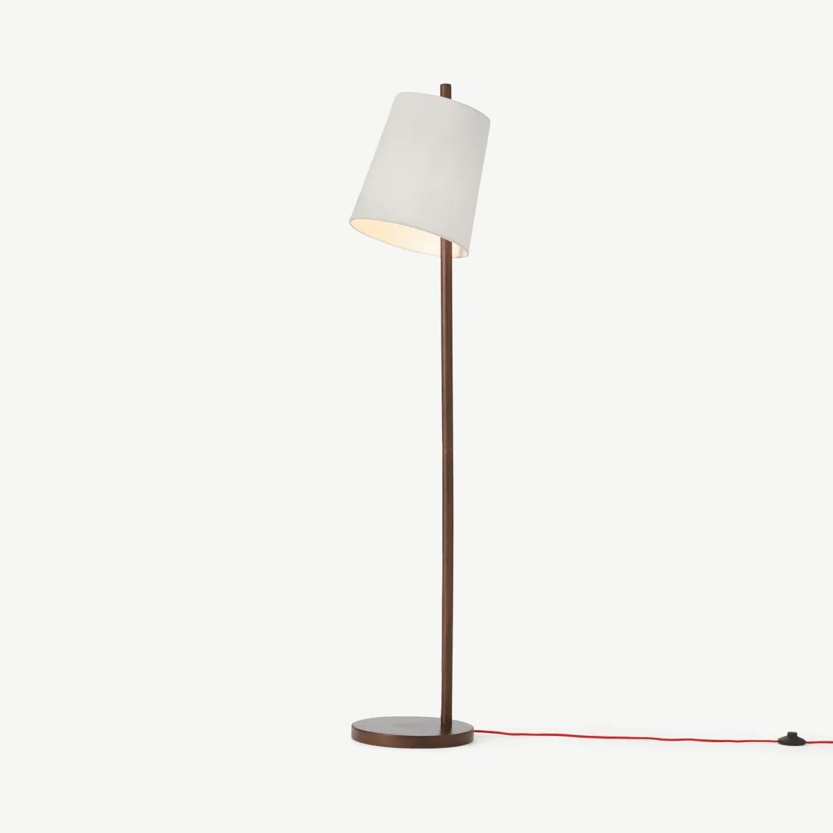 Sveinn Wood Floor Lamp, Dark Wood and White