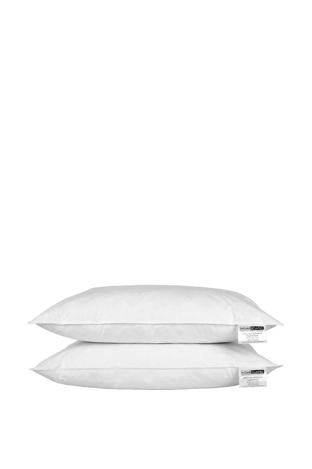 Homescapes White Duck Feather Pillow Pair