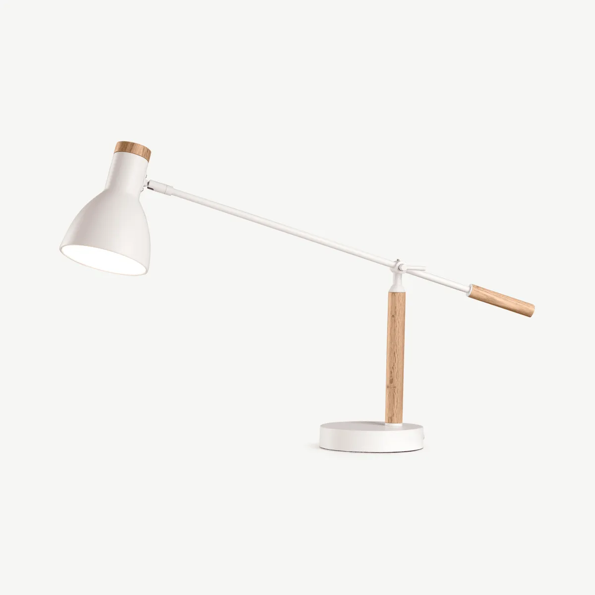 Cohen Table Lamp, White and Natural Oak