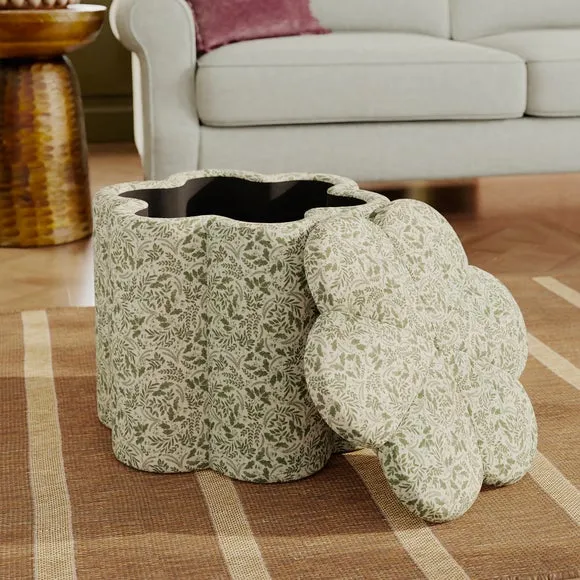 Flower Woodland Leaf Storage Footstool 3