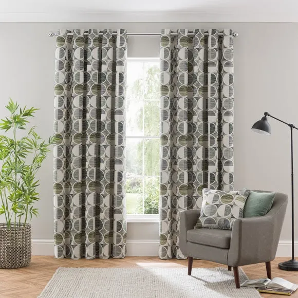 Cai Circle Jacquard Eyelet Curtains 2