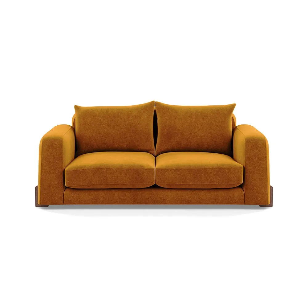 Heal's Nuvola 3 Seater Sofa Smart Luxe Velvet Cognac Walnut Stained Feet 1
