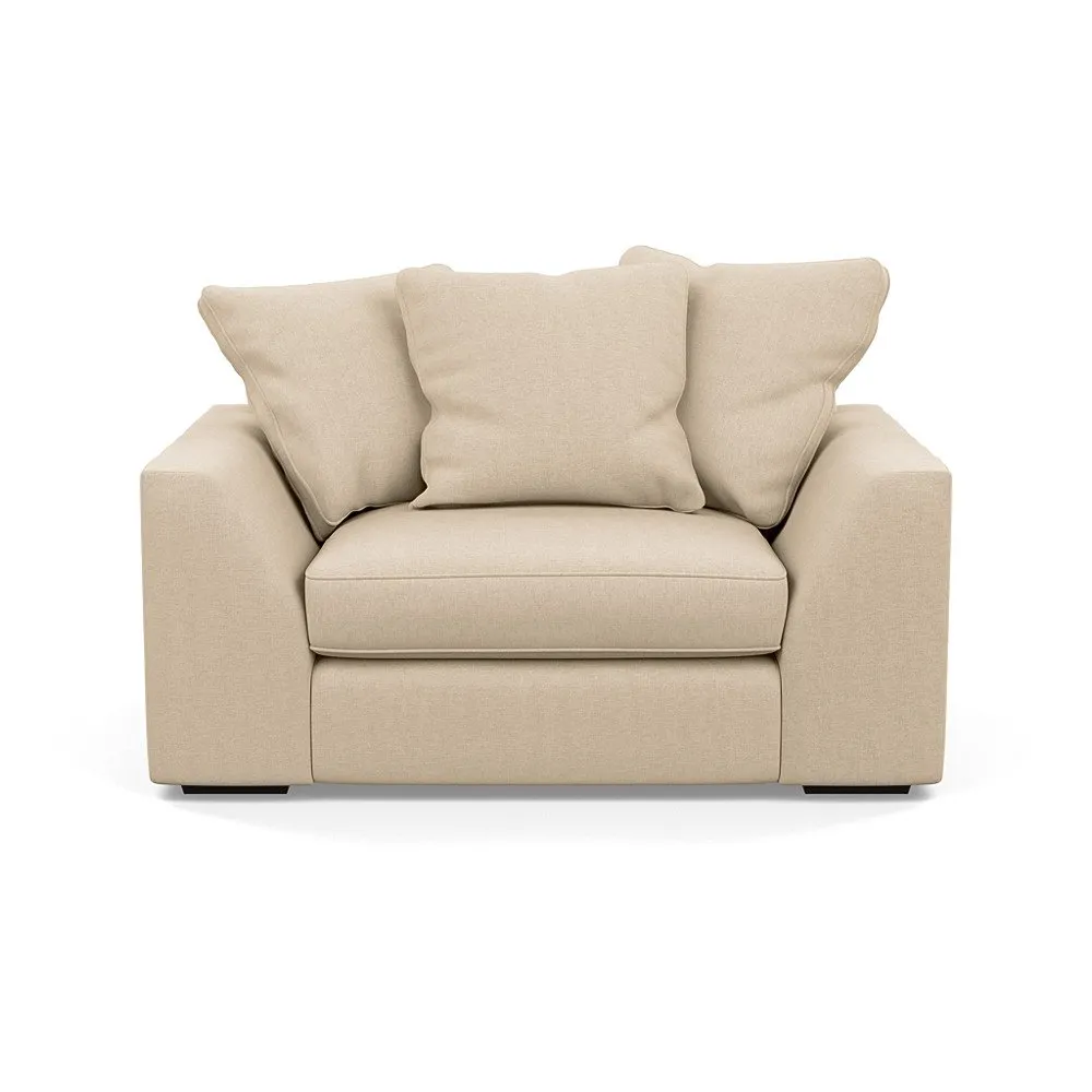 Heal's Cumulus Loveseat Brushed Cotton Oat Black Feet