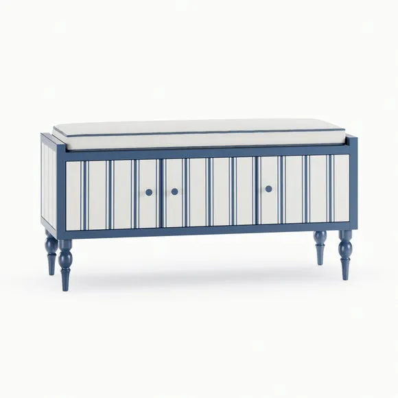 Petit Folkstone Stripe Shoe Storage Bench 6