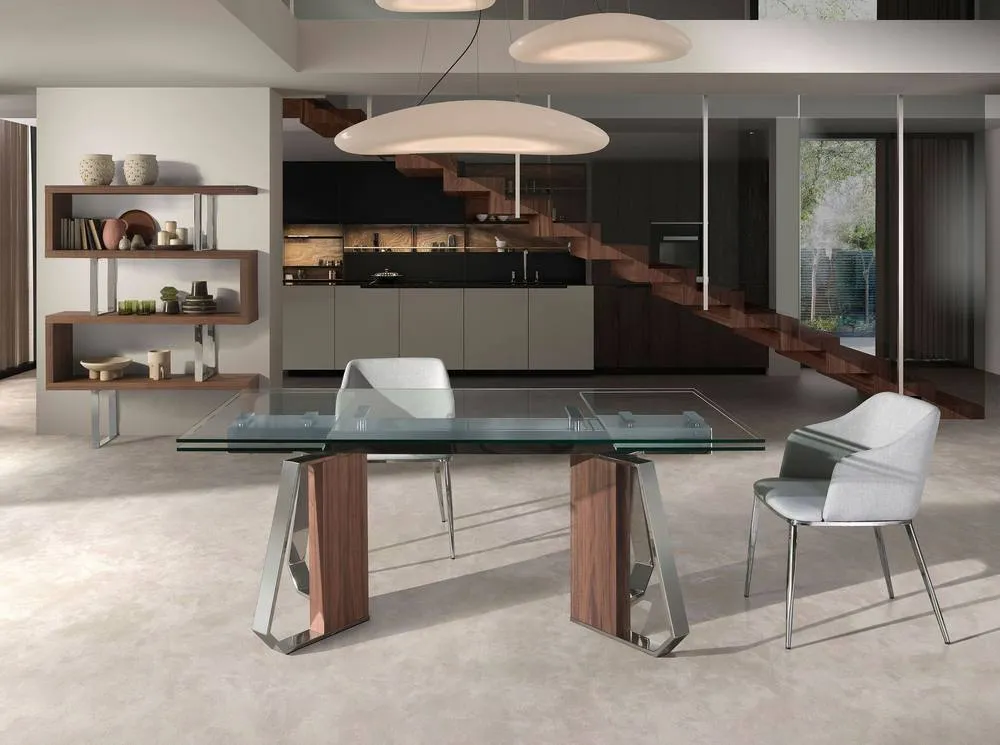 Angel Cerda Walnut & Steel Shelving, 130x35x170 cm in Brown 4