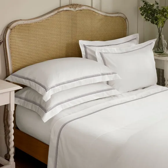 Dorma Rovello Embroidery 100% Cotton Oxford Pillowcase Pair 1