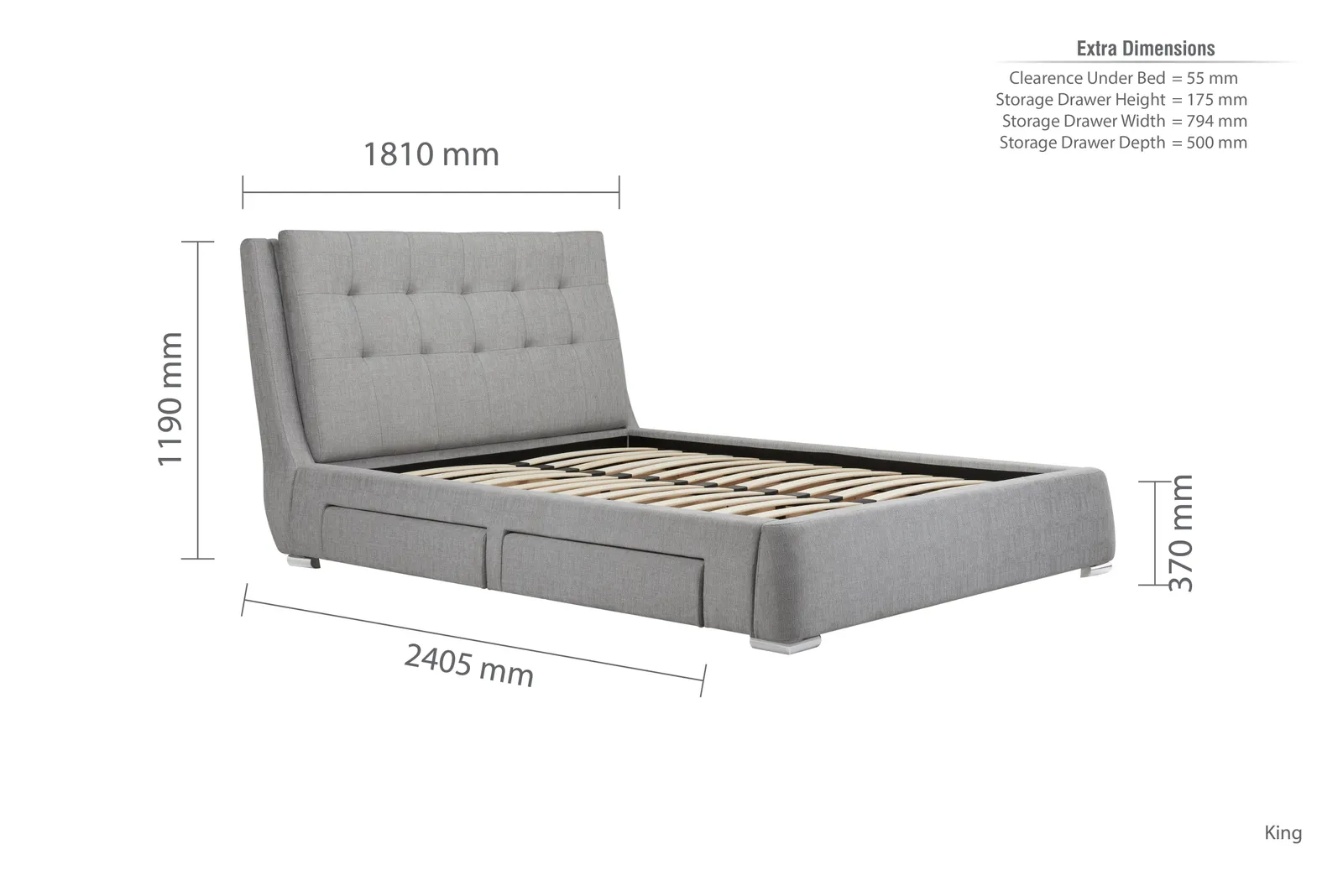 Birlea Mayfair Bed in Grey 6