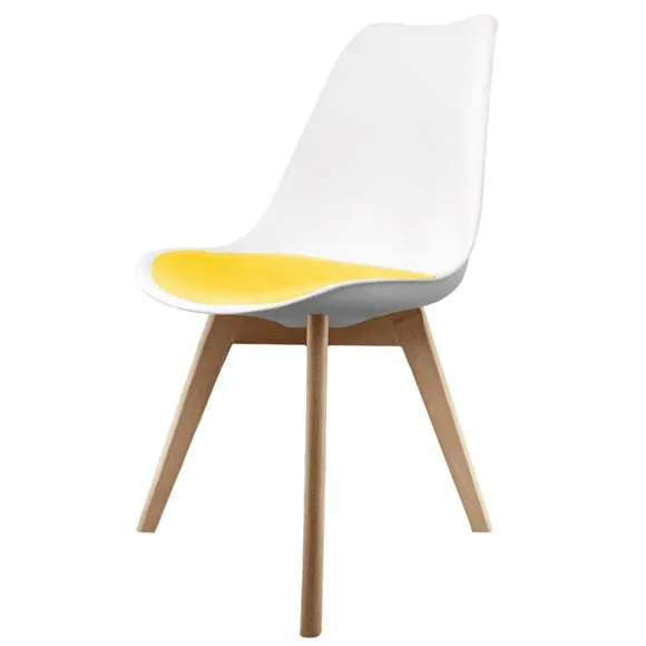 Fusion Living Soho White Plastic Dining Chair with Squared Legs 2