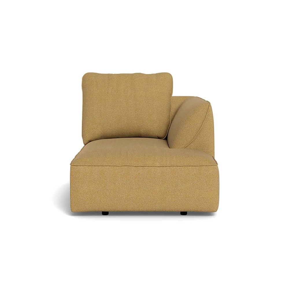 Heal's Morven Right Hand Facing Chaise Unit Boucle Tweed Citrine Black Feet