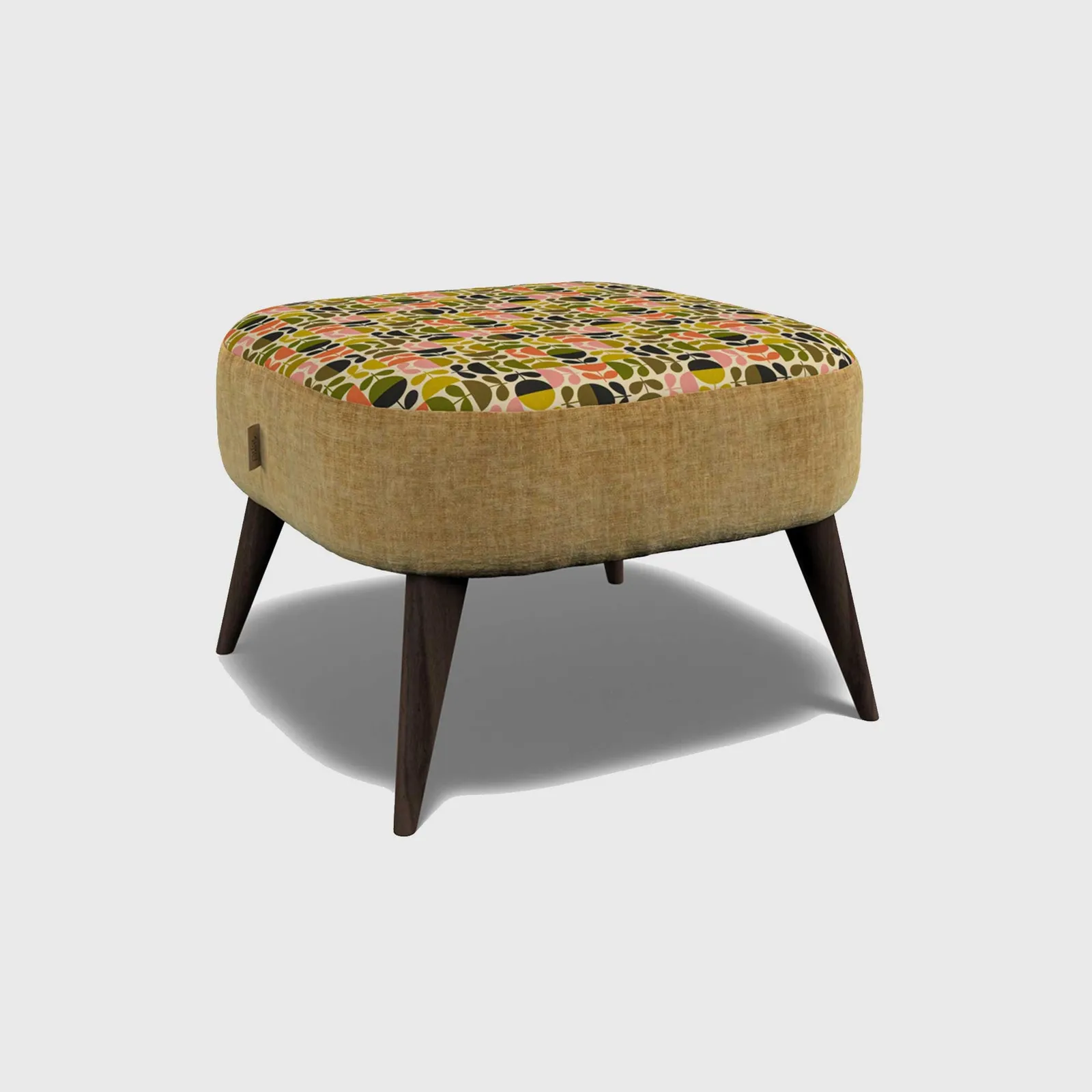 Orla Kiely Leap Footstool, Yellow Fabric | Barker & Stonehouse