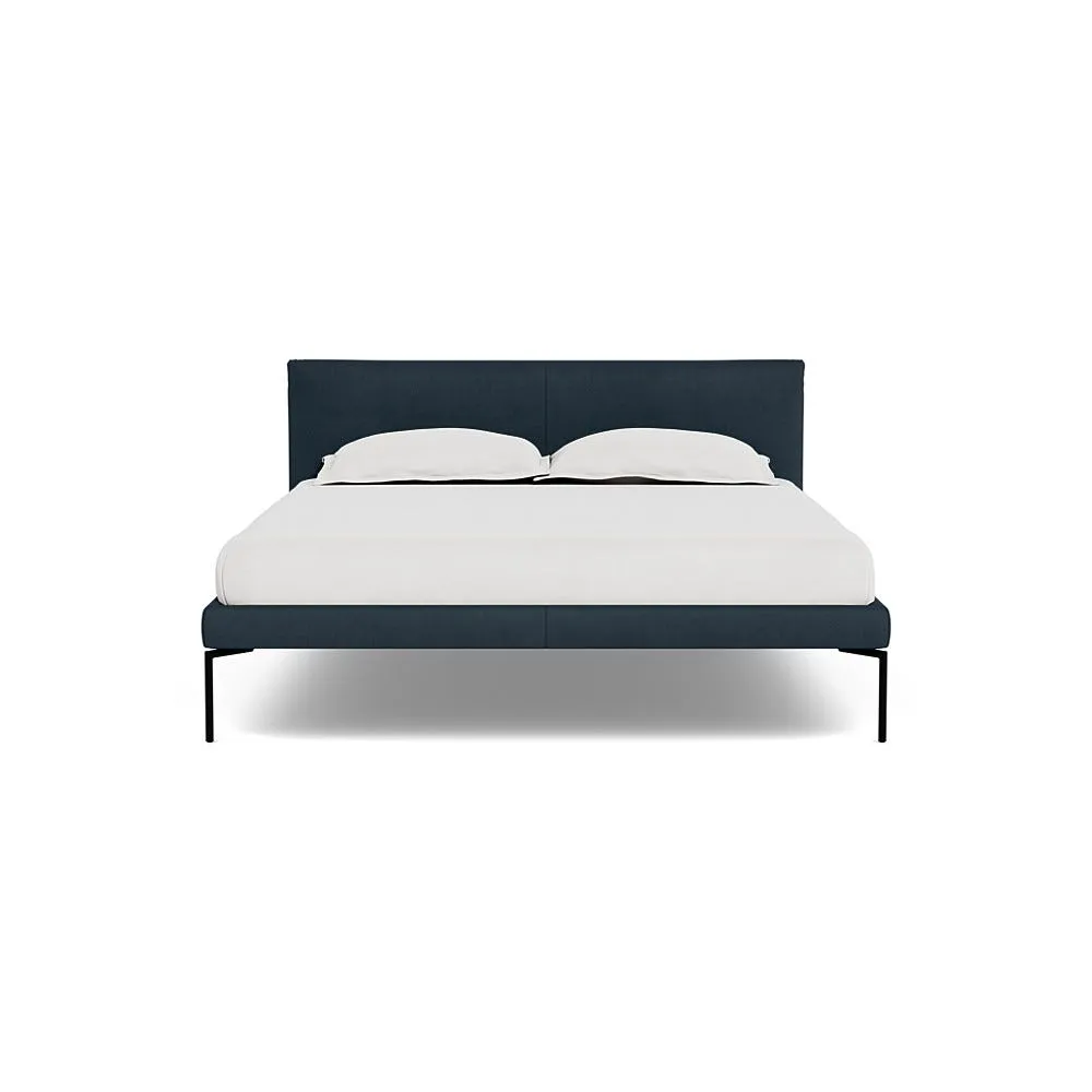 Heal's Matera Bed King Siena Cotton Deep Sea Black Feet