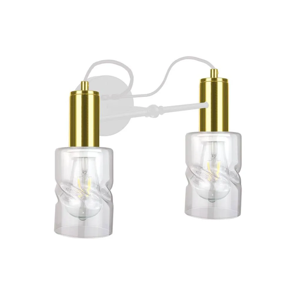 Netlighting Inger Wall Lamp White Gold 25cm 2x E27