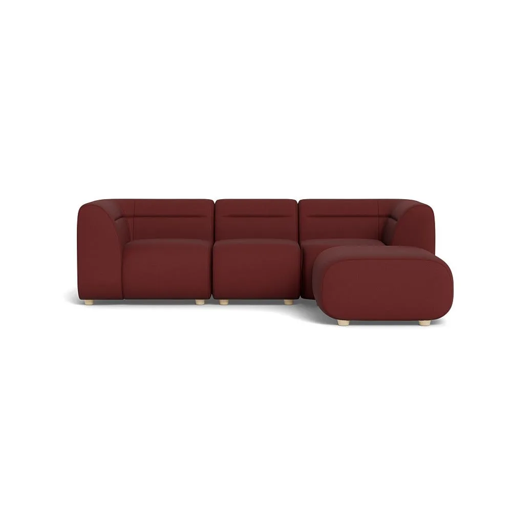 Heal's Lilli Right Hand Facing Compact Corner Capelo Linen-Cotton Etruscan Red Natural Feet