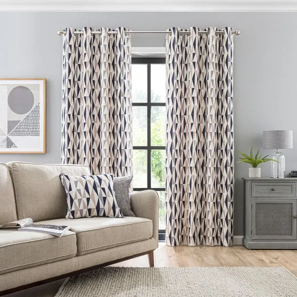 Elements Triangles Eyelet Curtains 2