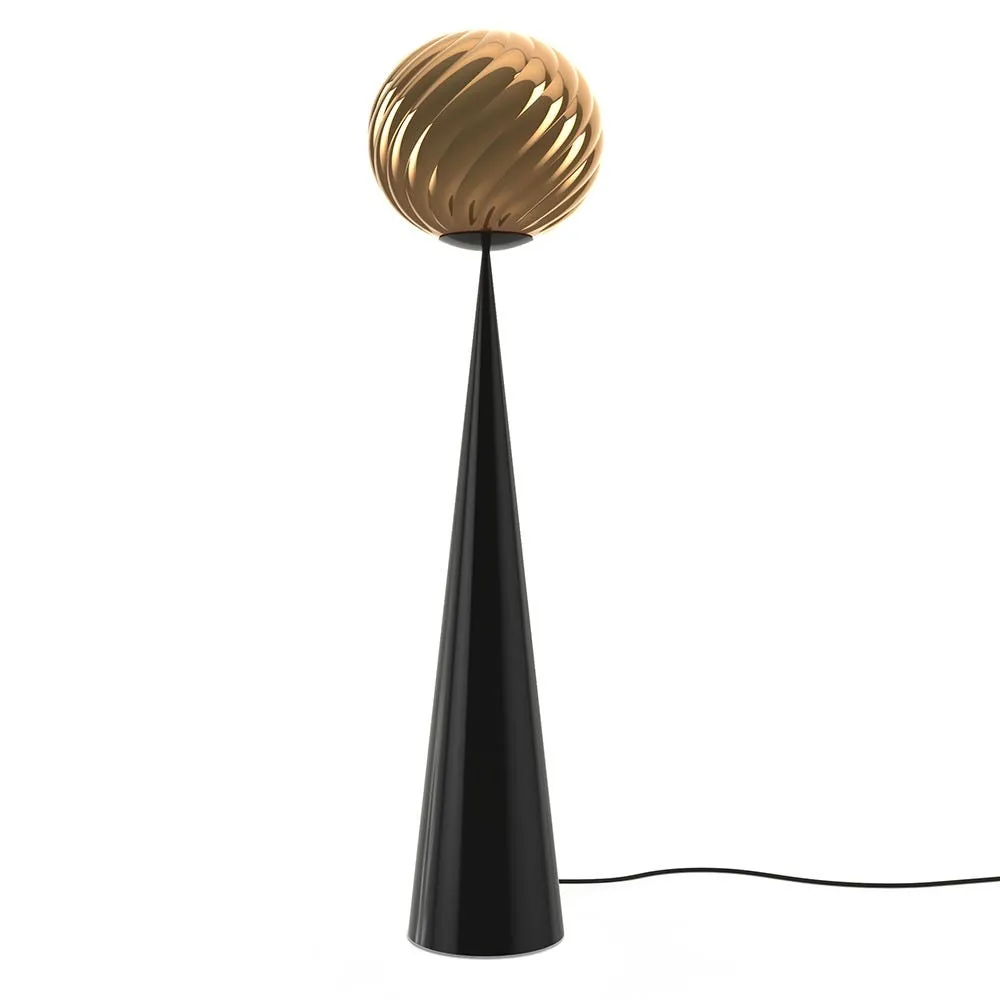 Tom Dixon Whirl LED Cone Fat Floor Lamp Gold/Black 2