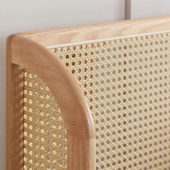 Astrid Rattan Bed Frame, Oak 4