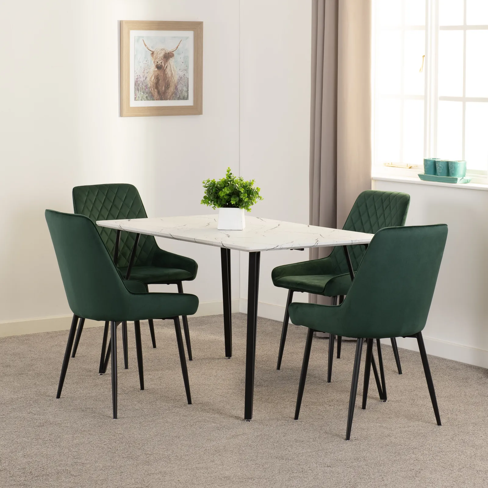 Seconique Marlow & Avery Dining Set in Emerald 1