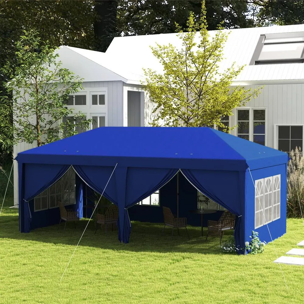 OUTSUNNY 3x6m Pop Up Gazebo Canopy Marquee w/ Carry Bag, Blue