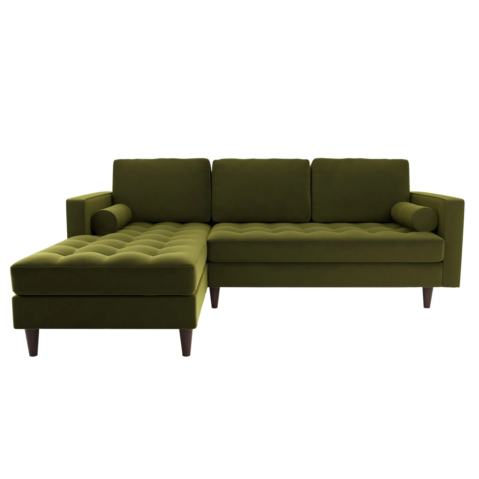 Zoe Velvet Right Hand Corner Sofa Green