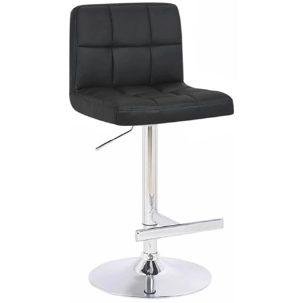 netfurniture Cuborn Black Bar Stool Padded Seat Height Adjustable 2