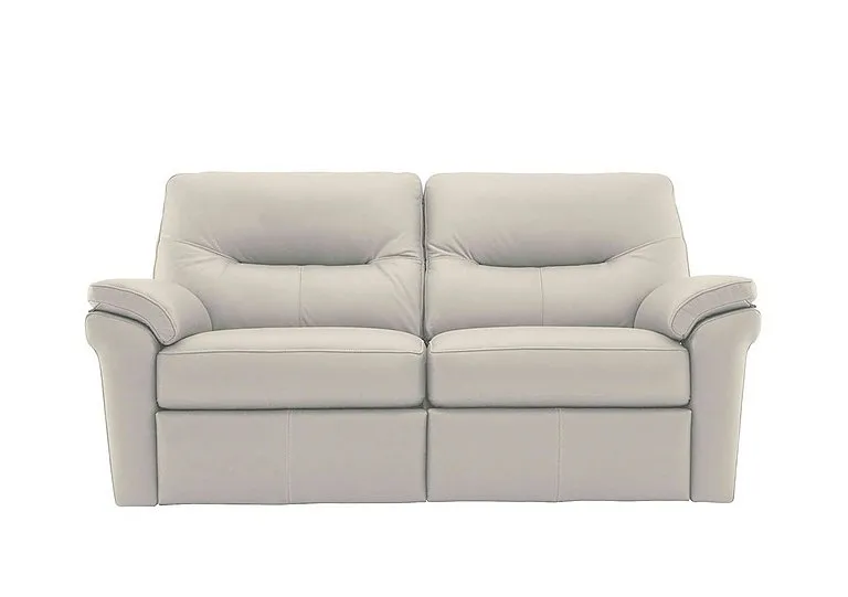 Seattle 2.5 Seater Leather Sofa - No Recliner - Oxford Light Grey