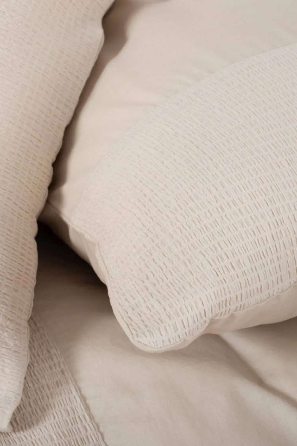 The Lyndon Company Luxury 100% Cotton Plain Duvet Cover Bedding Set Mottle in Natural 3