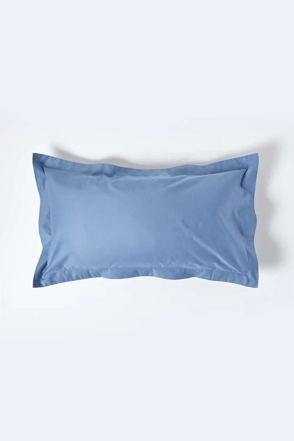 Homescapes Egyptian Cotton Oxford Pillowcase 1000 TC, King Size in Blue 1