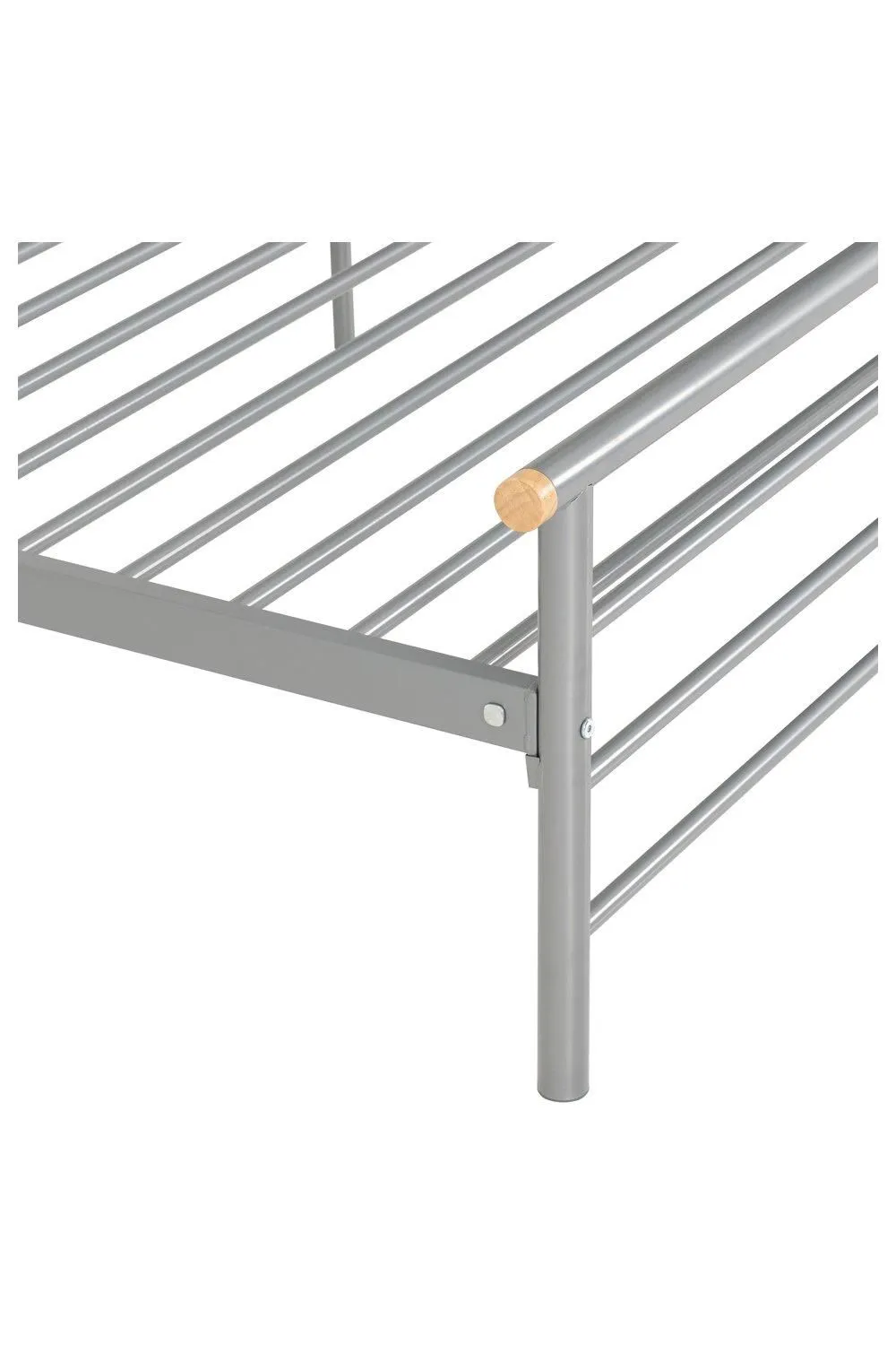 Seconique Orion 4' Small Double Bed in Metallic Silver 4