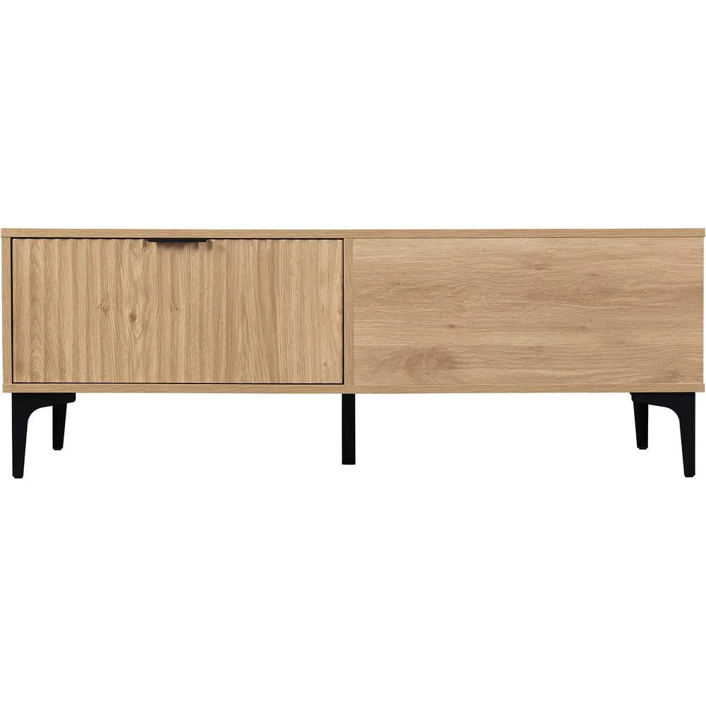 Seconique Miami 2 Drawer Coffee Table - Oak Effect / Black in Light Oak 5