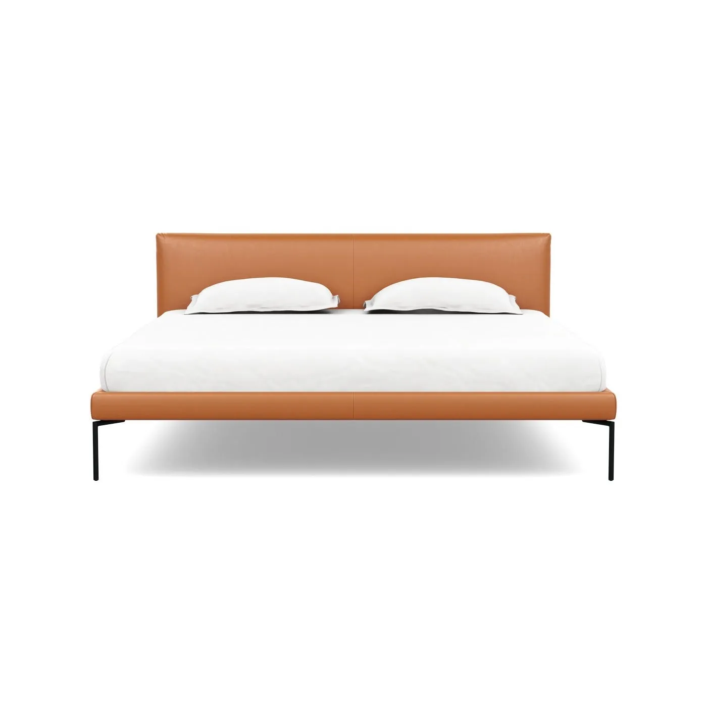 Heal's Matera Bedstead Super King Daino Leather Treacle Black Feet 2