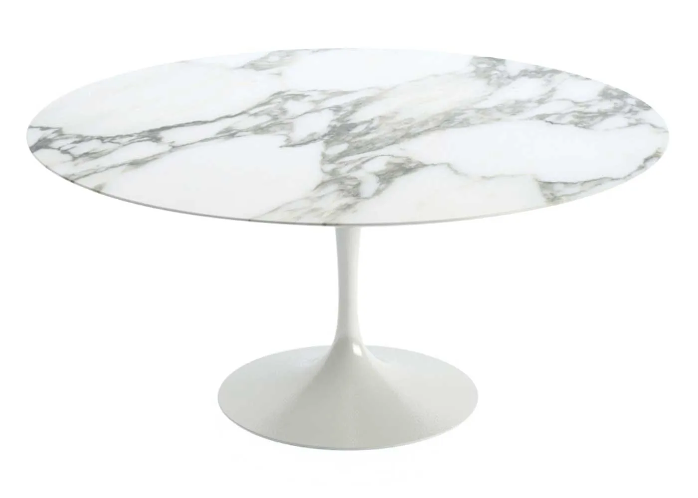 Knoll Saarinen Large Round Dining Table Arabescato Marble