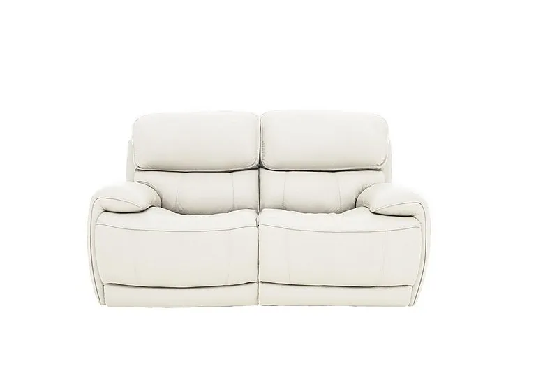 Rocco 2 Seater Leather Power Rocker Sofa with Headrests - BV Star White
