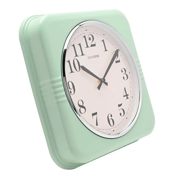 Hometime Retro Square Metal Wall Clock 2