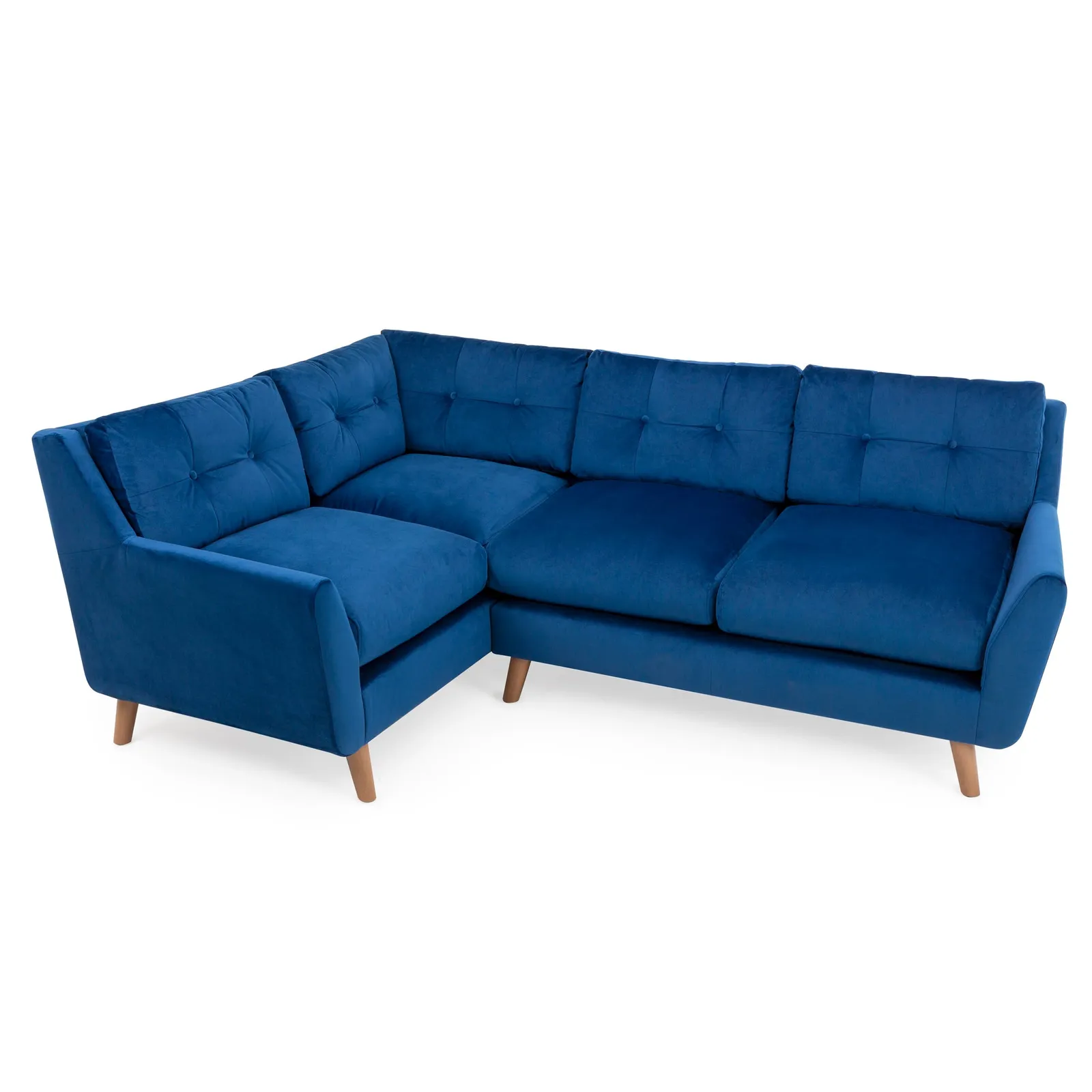 Halston Velvet Corner Sofa Blue
