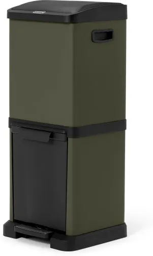 Kaja 34L Double Recycling Bin, Forest Green