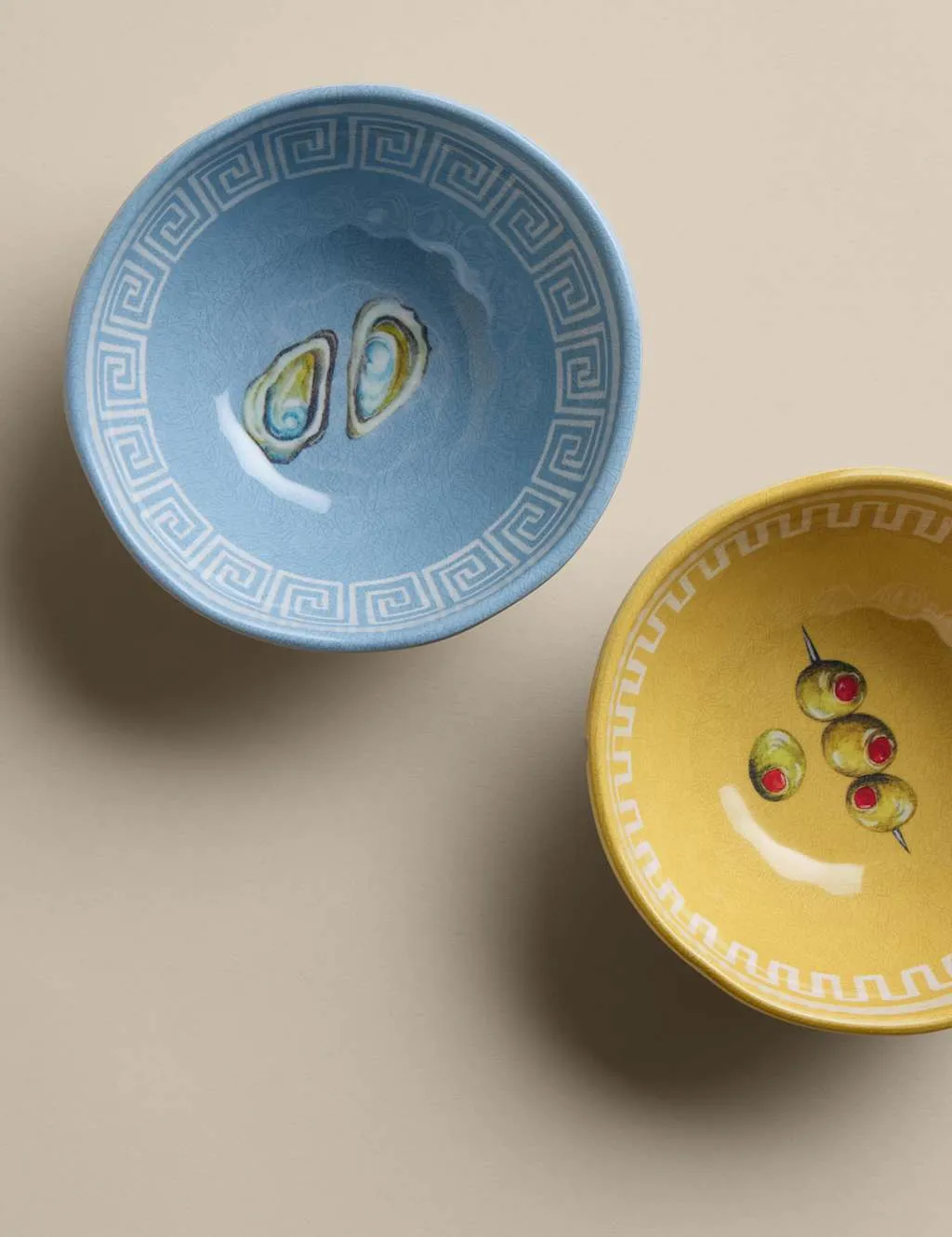 M&S Set of 2 Coastal Picnic Nibble Bowls Blue Mix