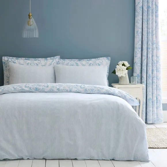 Ashleigh Damask 100% Cotton Duvet Cover & Pillowcase Set 3