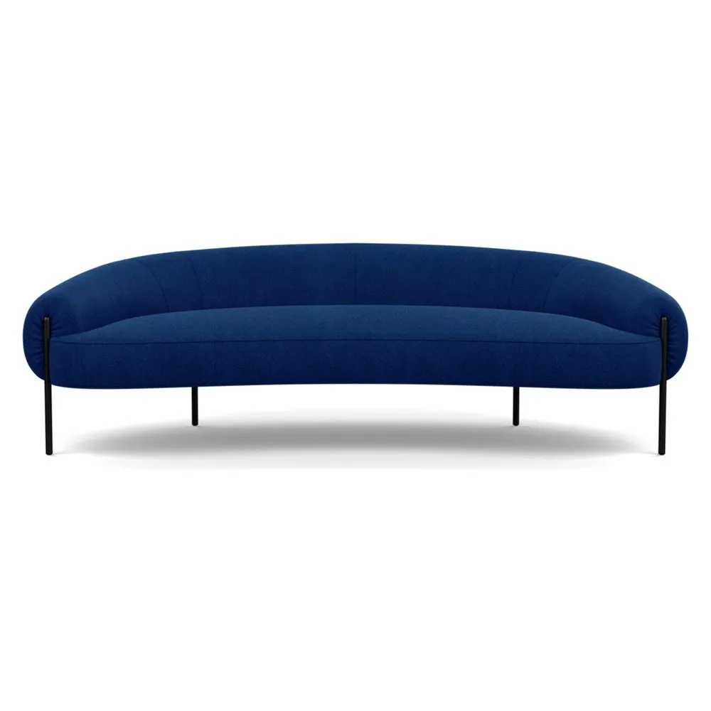 Heal's Isola 3 Seater Sofa St Moritz Wool Blue Black Feet 1