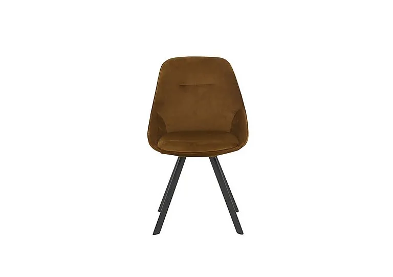 Arctic Swivel Fabric Dining Chair - Mustard Velvet