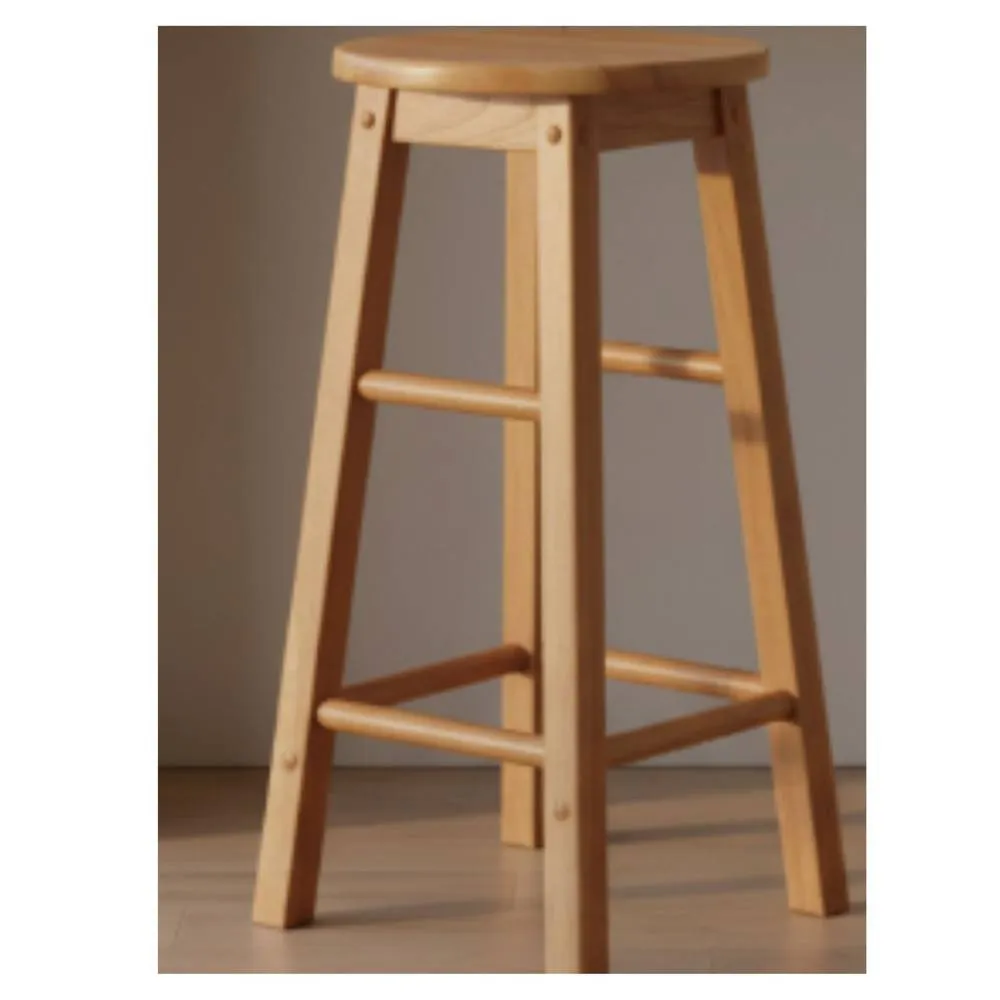 netfurniture Zapon Wooden Kitchen Bar Stool - Fixed Height in 2 Heights in Brown 2