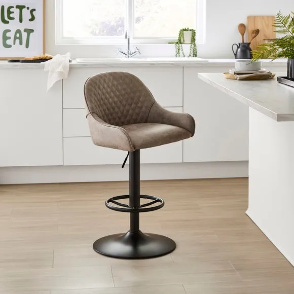 Hudson Height Adjustable Bar Stool, Faux Leather 1