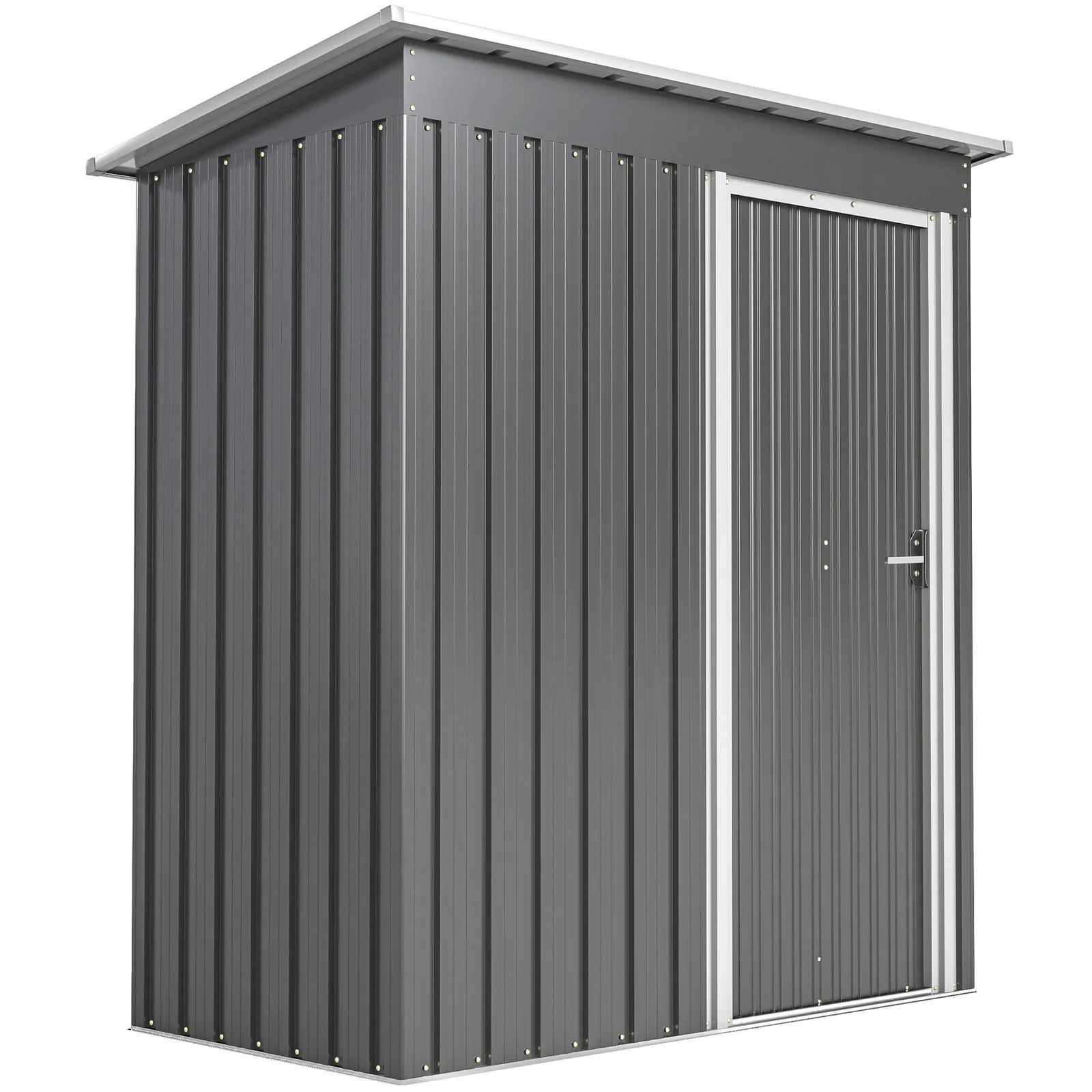 OUTSUNNY 5 x 3ft Garden Storage Shed Sliding Door Sloped Roof Tool, Grey in Light Grey 2