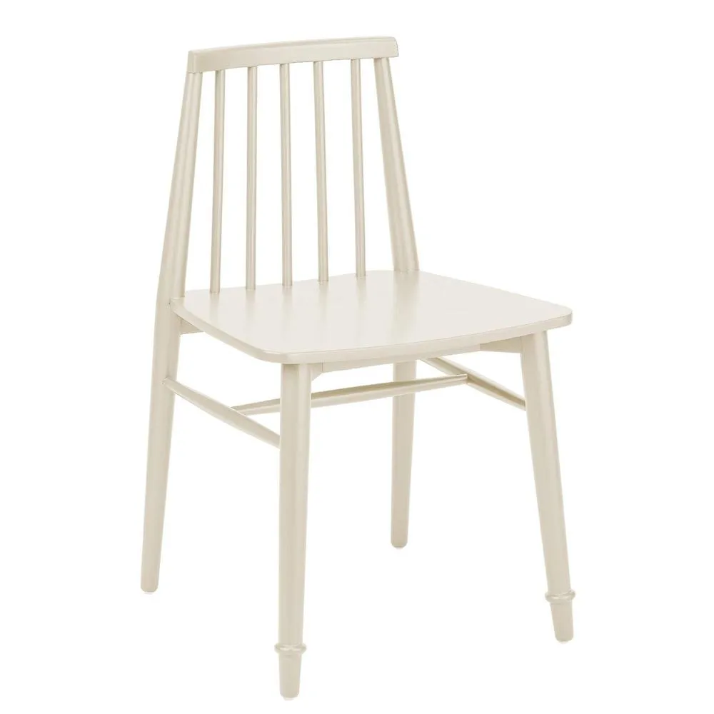 Statement Furniture Queensbury Wooden Dining Chair with Slatted Back in Cream