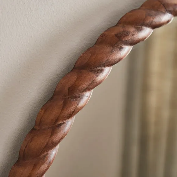 Lucia Twisted Wood Round Wall Mirror 2
