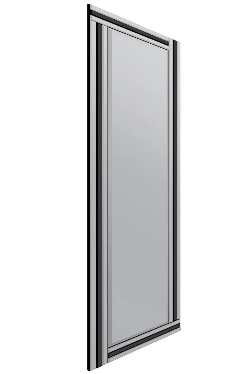 MirrorOutlet Triple Bevel Large Venetian Cheval Black & Mirror (150 X 40cm) in Silver 5