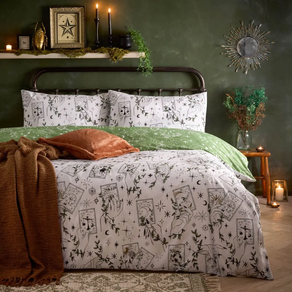 Furn Celestial Stories Printed Reversible Duvet Cover Set in Green