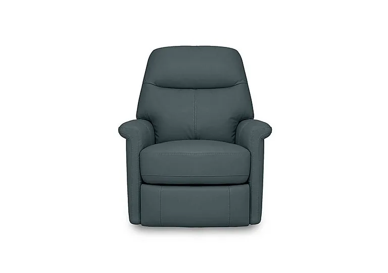 Compact Collection Lille Leather Rocker Swivel Chair with Power Recliner - BV Lake Green